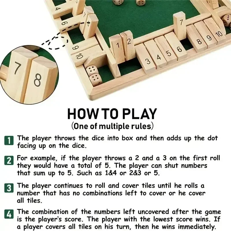 Four sided Board Game Set for Family Adult Party Leisure
