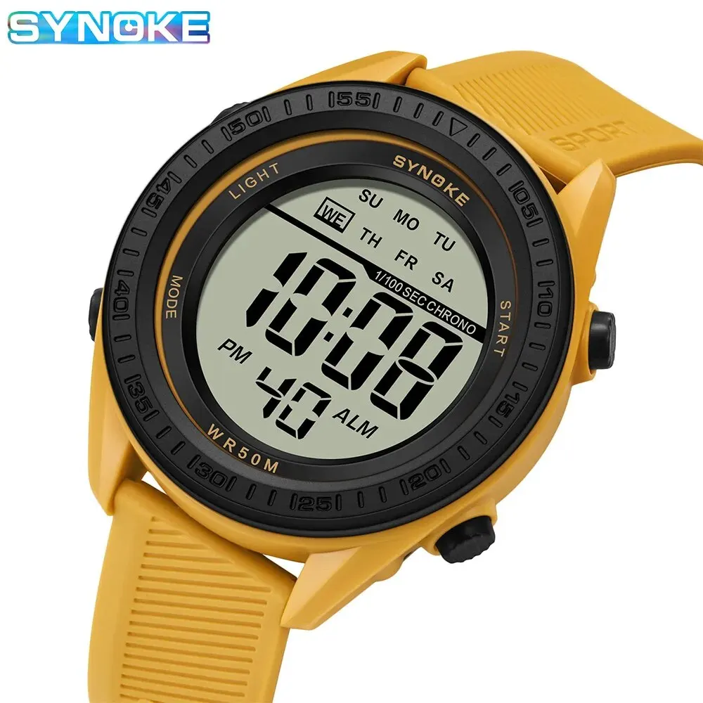 SYNOKE Watch Outdoor Sports Multifunctional Waterproof Shock Resistant Large Screen Display Luminous LED Digital Watch For Men 6