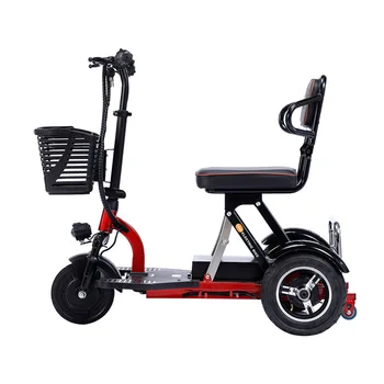 wholesale adult 3 wheel  elderly enclosed folding mobility electric tricycles three wheel scooter for handicap 1