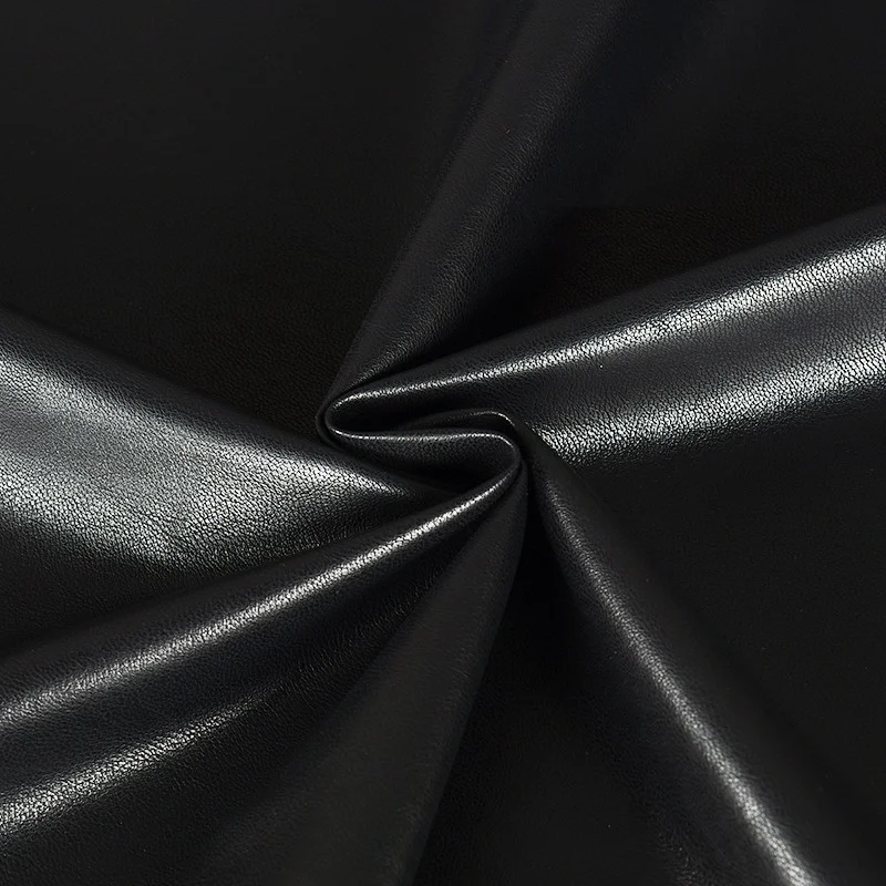 Black Leather Fabric Cotton Sole Thin Soft Clothing Designer Fabric Cloth Diy Apaprel Sewing Material