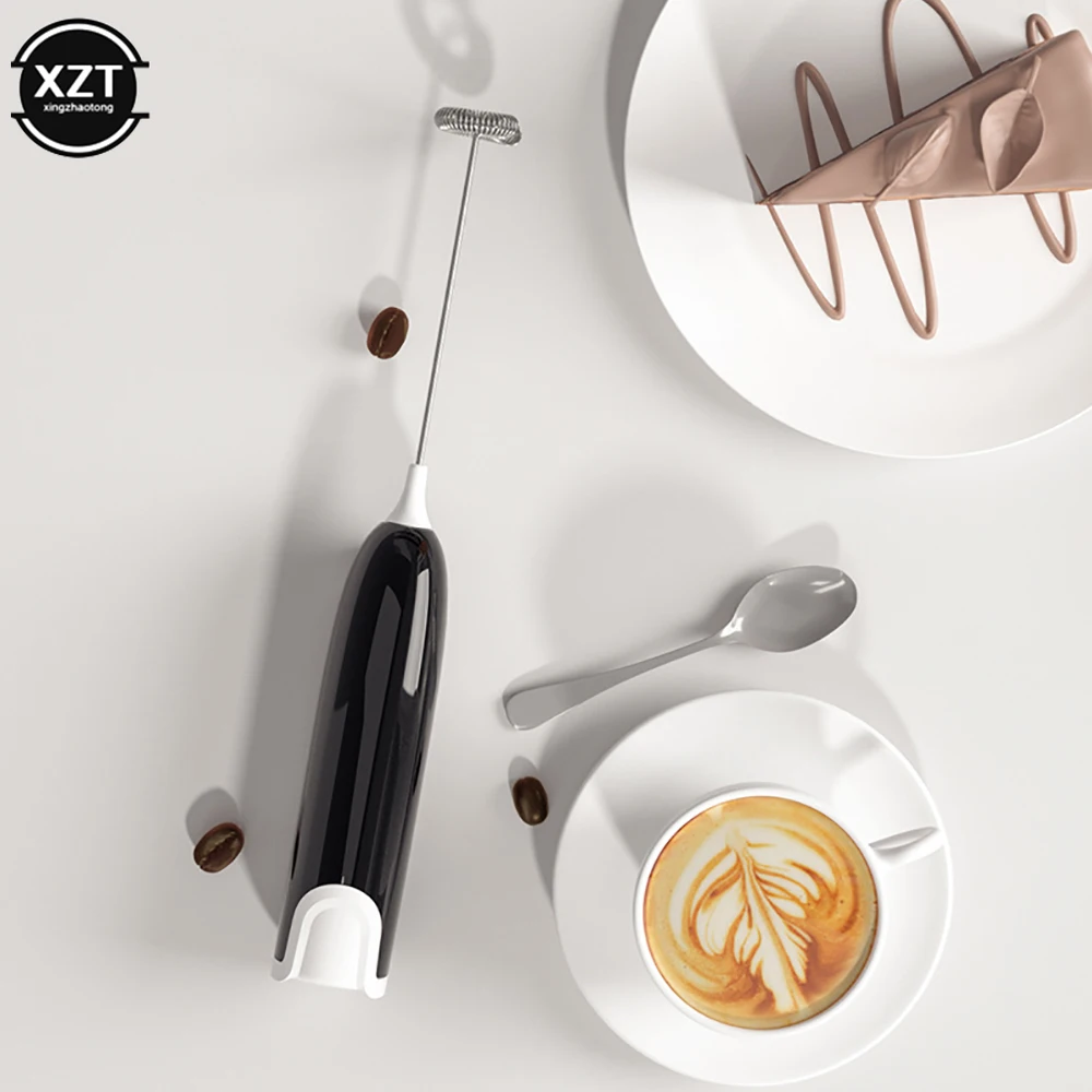 Electric Milk Frother Battery Powered Handheld Whisk Foamer Coffee Maker  for Cappuccino Stirrer Frothy Blend Whisker Egg Beater