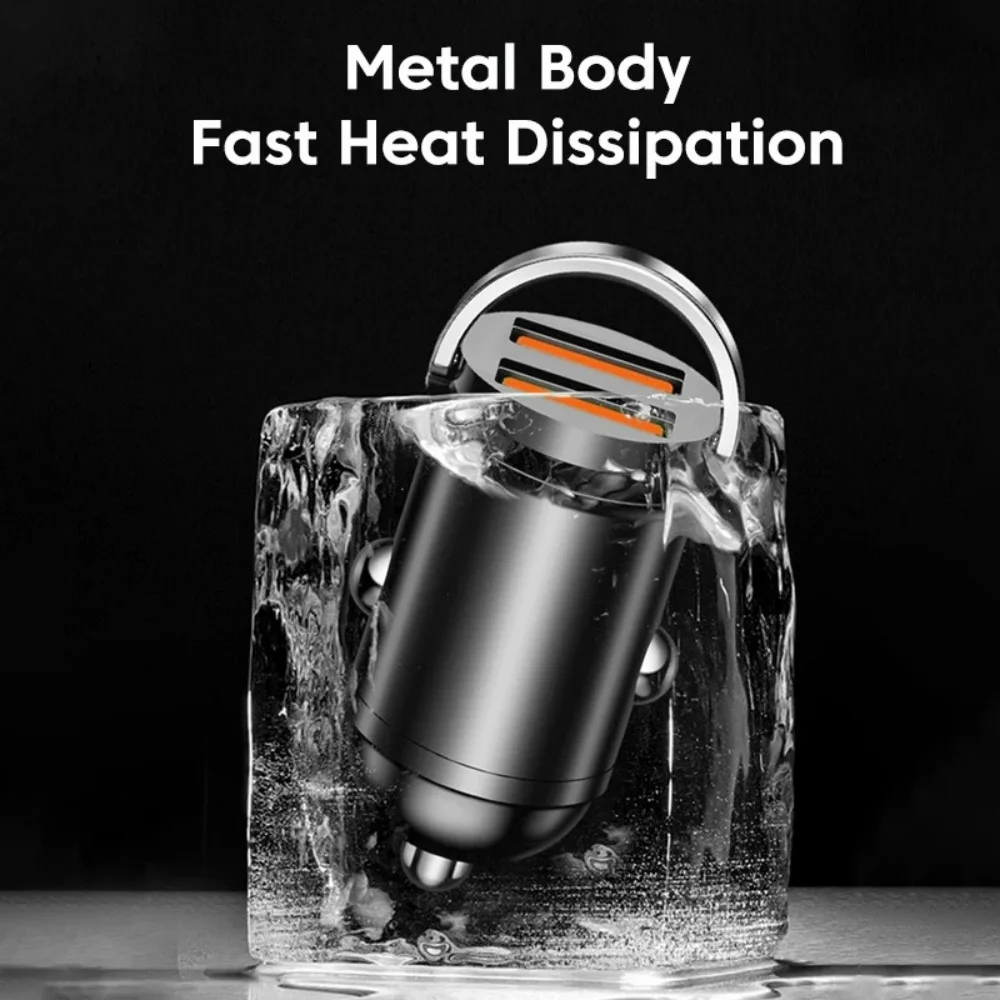 200W PD QC Mini Pull Ring Car Charger Fast Charging USB C Phone Charger Adapter for iPhone 15 16 Android Samsung Huawei Xiaomi