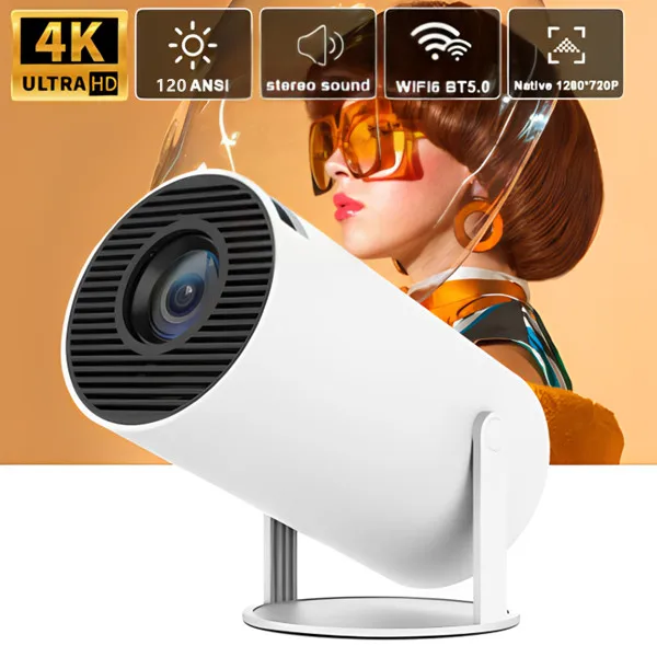 

Android 11Projector 1280*720P 4K Wifi6 200ANSI AllwinnerH713 180° flexible BT5.0 Home Cinema Outdoor portable Projetor