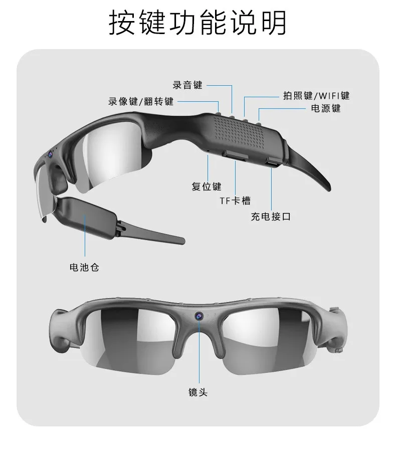 새로운 스마트 와이파이 오디오 도매 스테레오 안경 (스포츠, 운전, 무선 카드 삽입, 사이클링용)