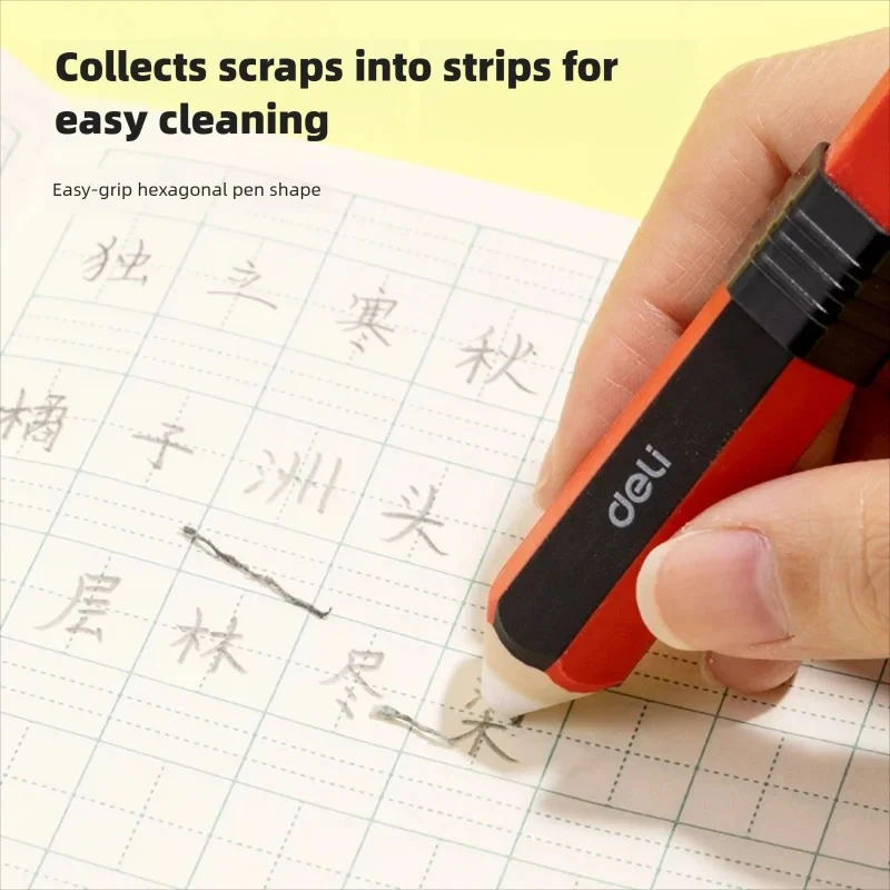2PCS 델리 귀여운 카와이 펜 스타일 지우개 학생을위한 Traceless Washable 고무 크리 에이 티브 문구 지우개 학교 사무용품