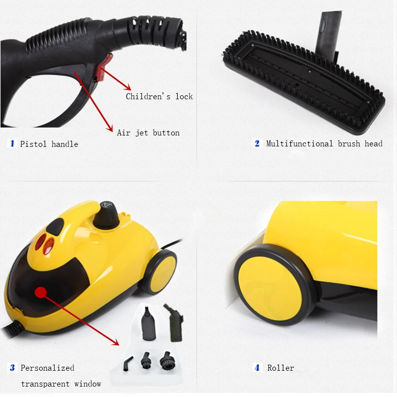 High-temperature steam cleaner cleaning oil hood household cleaning brush mites Garment Steamer 5