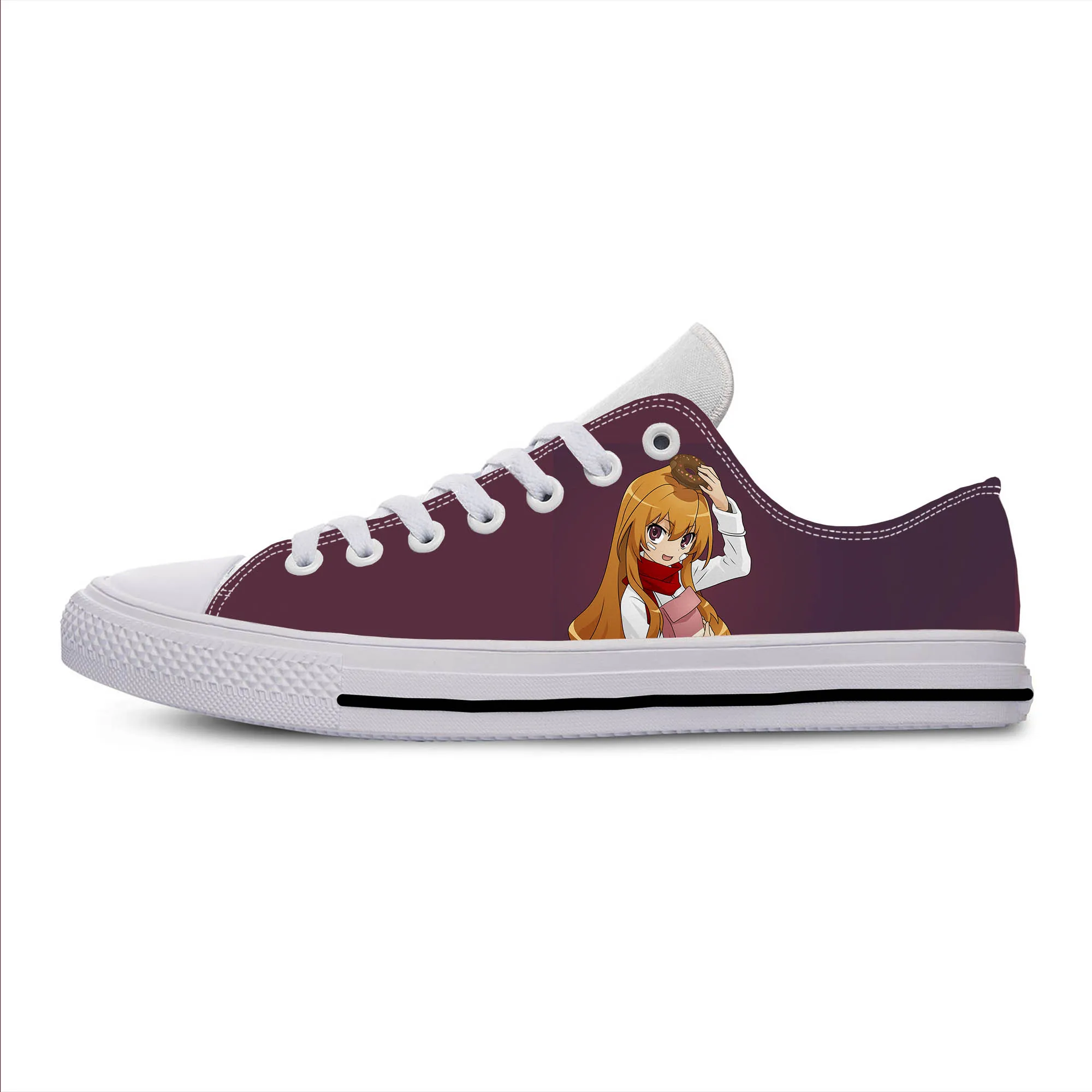 Japanese Anime Manga Cartoon Toradora Aisaka Taiga Casual Cloth Shoes Low Top Breathable Lightweight 3D Print Men Women Sneakers