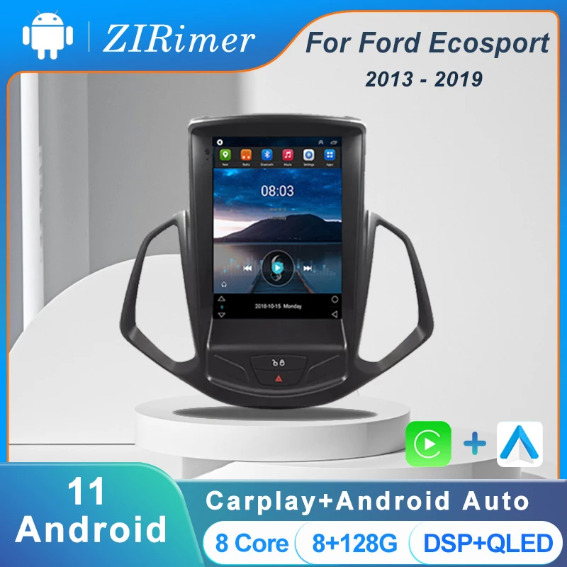 

ZIRimer Android 11 For Ford Ecosport Car DVD Multimedia Player Auto Radio Automotivo GPS Navigation 4G Stereo DSP 2013 - 2019
