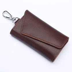 Genuine Leather Keychain and Key Organizer Wallet (Coffee)