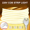 COB LED Strip 220V High Brightness Led Light Waterproof Flexible Ribbon Tape for Room Bedroom Kitchen, Outdoor Garden Lighting 1
