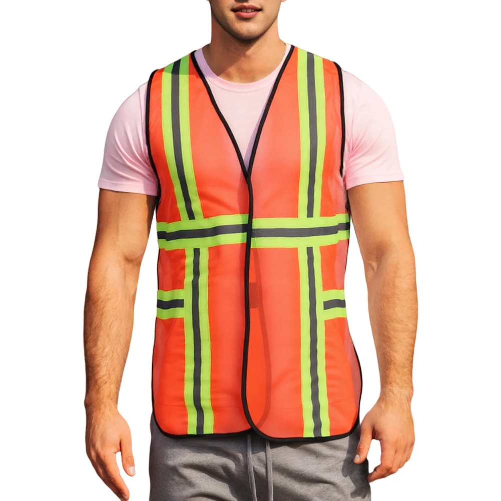 Industrial Safety Vest with Reflective Strips Breathable Night Working Vest High Visibility Safety for Women & Men