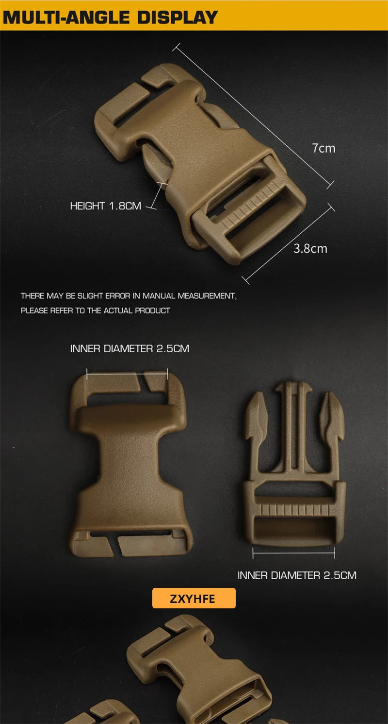 ZXYHFE Tactical Quick Attach Buckle QASM Camping Hiking Equipment Hunting Vest Backpack Accessories Outdoor Sports 1pieces