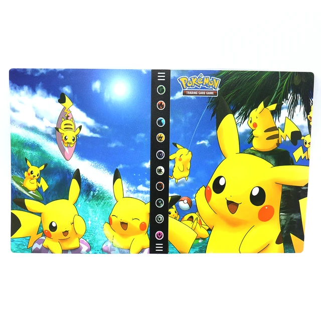 240pcs Pikachu Photo Album Notebook Pokemon Playing Cards Map Display Binder GX VMAX EX Letters Protector Cards Book Folder Gift 116