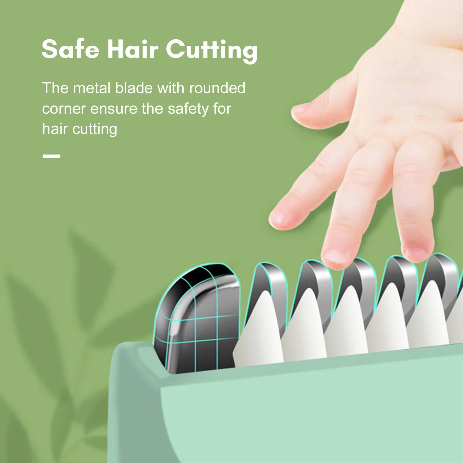 Vacuum Baby Hair Clipper Cordless Electric Hair Trimmer for Kids and Children Low Noise IPX7 Waterproof with 2 Guide Combs