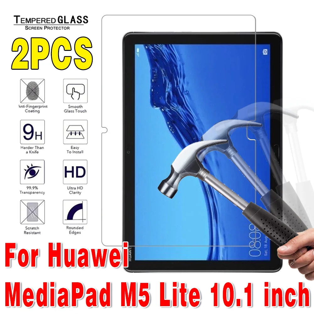 Protetor de Tela de Vidro Temperado para Huawei Mediapad m5 Lite 10 101 Polegadas Tablet hd Película Protetora Clara Bah2-w09 L09 W19 Pcs