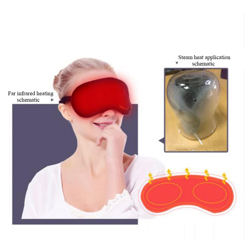 USB steam hot compress eye mask Electric heating cartoon sleep shading alleviates eye fatigue to dark circles comfortable temper