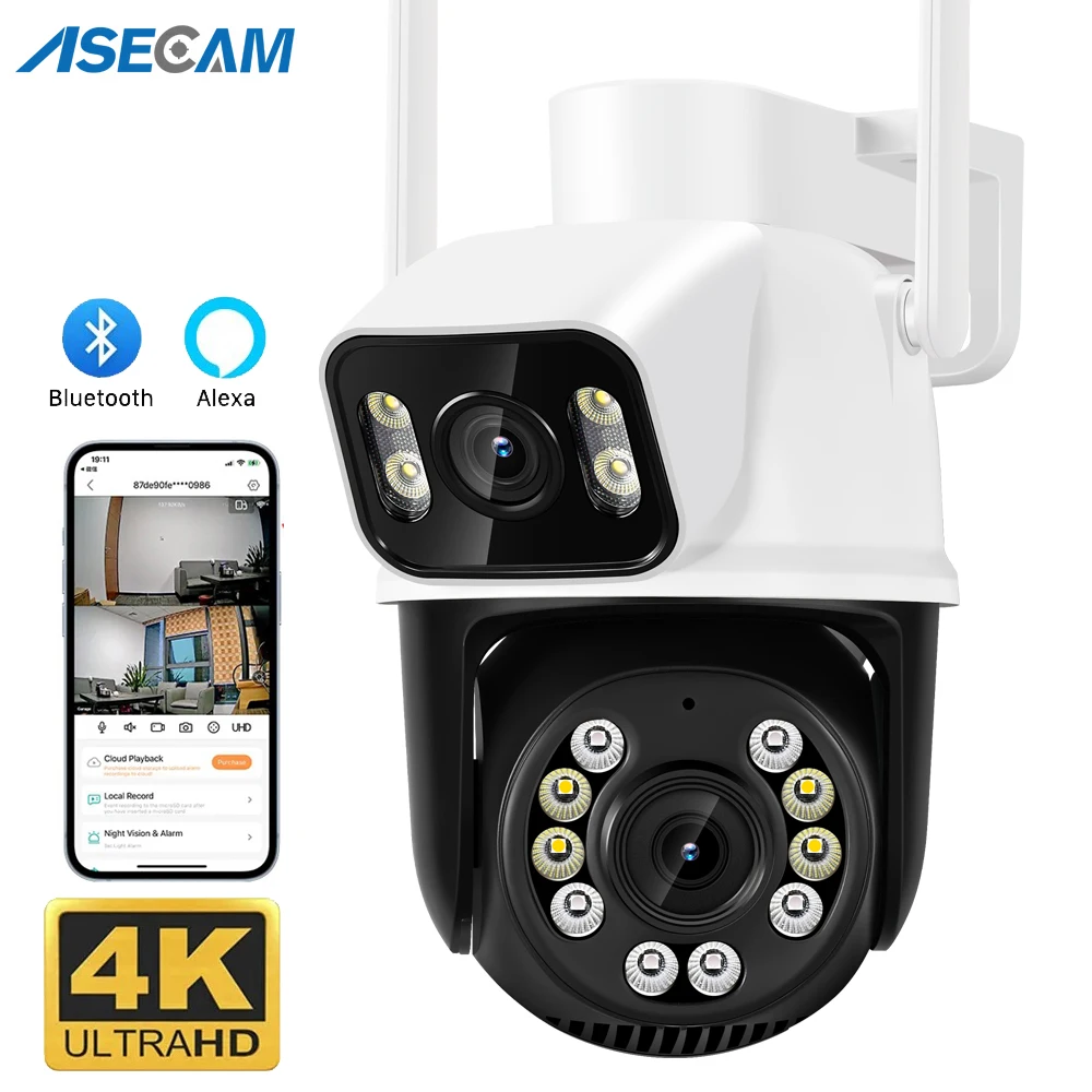 Foscam C5M 3K 5MP Dual Band Telecamera di sorveglianza WLAN con visione notturna fino a 8 metri, audio bidirezionale, rilevamento del rumore e del movimento, compressione video H.264+/H.264 (nero