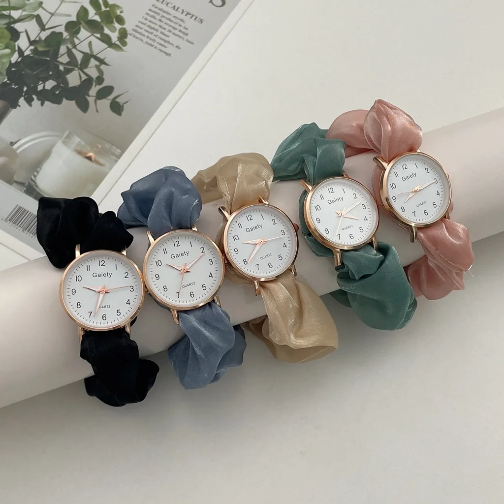 

Fashion Ribbon Watches Bangles Bracelets for Women Simple Elastic Quartz Wrist Watches Bangle Bracelet Trendy Accessories Gifts