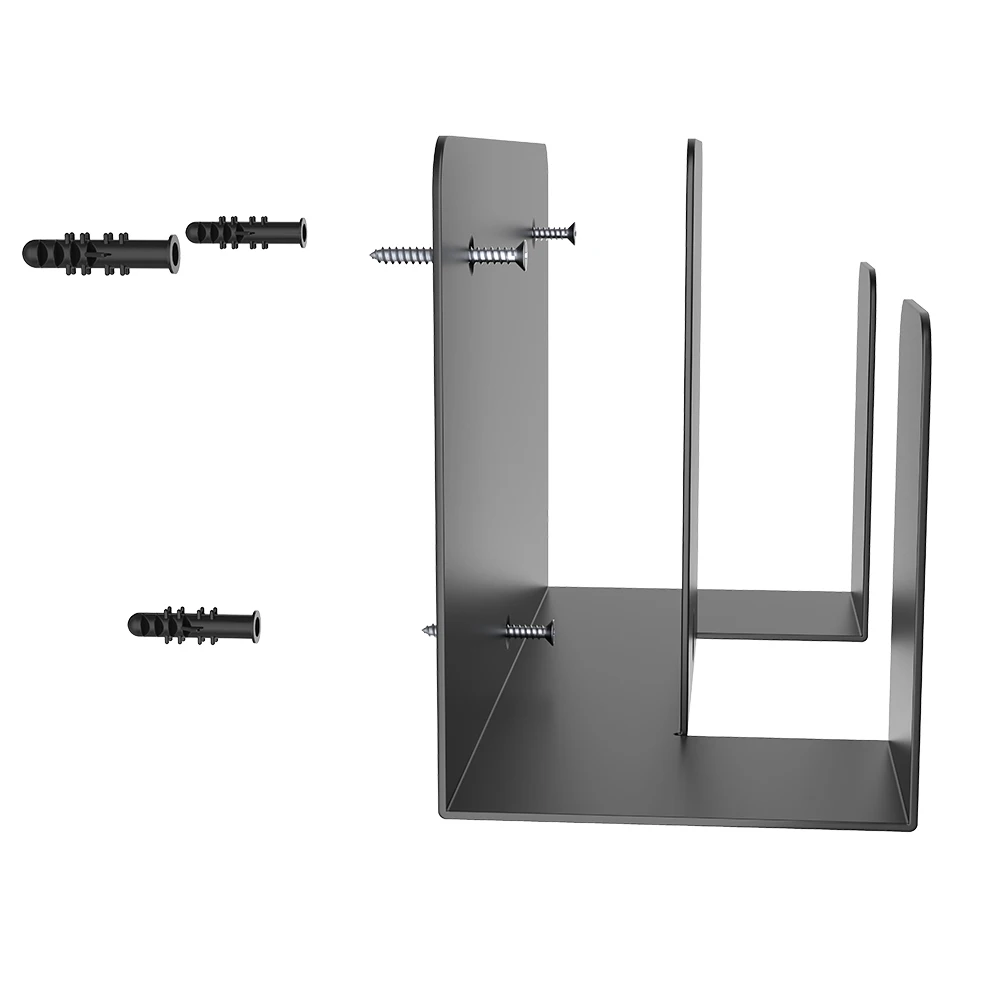 범용 벽걸이 금속 듀얼 레이어 디자인 책상 측면 및 침대 옆 보관 스탠드, 노트북, 키보드, 태블릿, 킨들, 라우터, 모뎀용