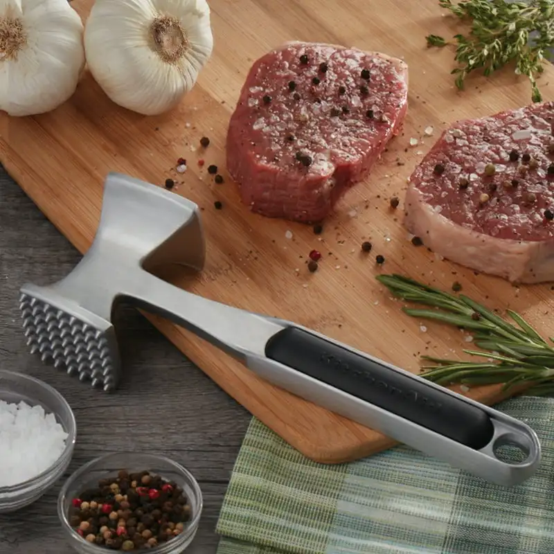 

Двусторонний тендерайзер для мяса черного цвета, удобная ручка, ручная стирка