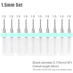 Precision Carbide Drill Bit Set for Circuit Boards - 10 Piece 0.1 - 1.2mm Range (10PCS 1.5mm)