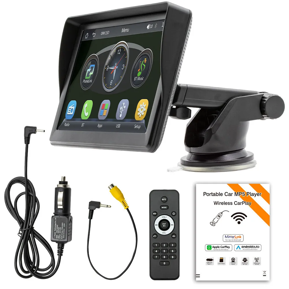 7" Mp5 Radios Bluetooth Portable Wireless Apple Carplay Car Radio