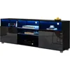 LED TV Stand for 65/75 inch TV, Modern Television Table Center Media Console with Drawer and Led Lights, TV Stand 6