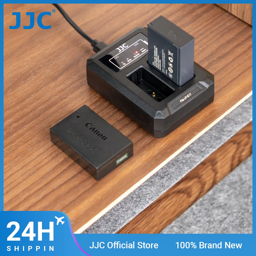 JJC LP-E17 배터리 충전기 듀얼 슬롯 USB 타입 C 포트 포함 캐논 LP-E17 LP-E6 캐논 LP-E8 리튬 이온 배터리용
