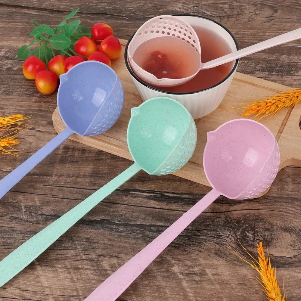 New Tableware 2-in-1 Soup Spoon Stainless Steel Spoons Silicone Spoon for Kitchen Long Handle Dining Table Bar Catering Home
