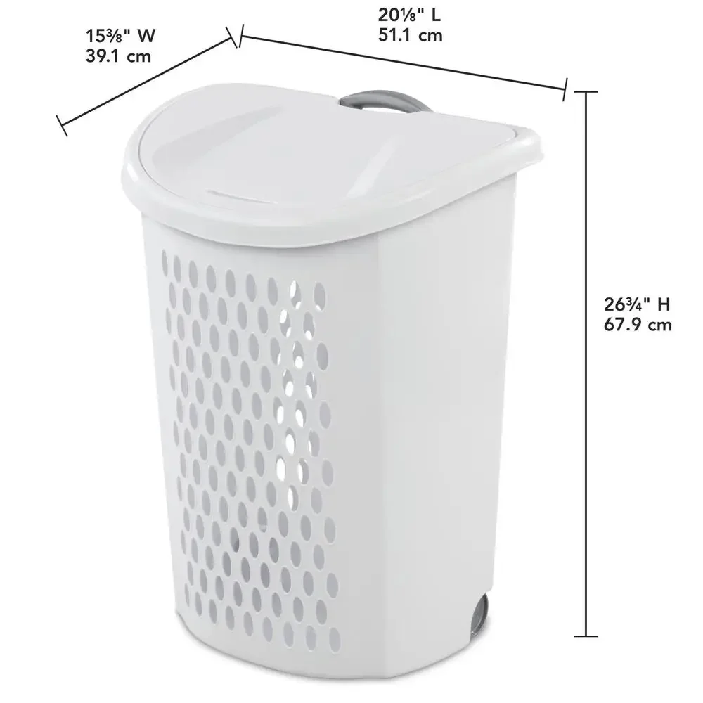Laundry Hampers Set of 2 Wheeled Portable Storage Basket