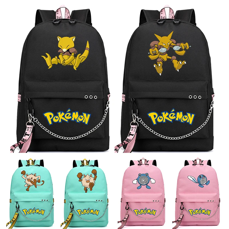 

Pokemon Women Backpack Waterproof Pikachu Gengar Mochilas Laptop Snorlax Book Pack Schoolbag Backpack for Student Female Girls