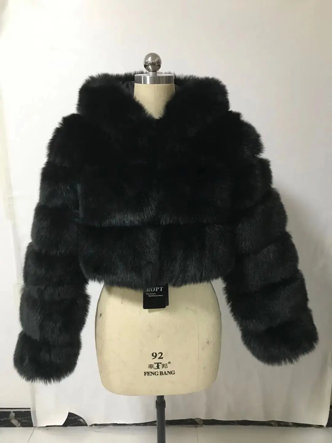 Spring Autumn Winter Women Short Style Fashion Faux Fox Fur Coat with Hood Jacket Model puffer coat with hood Coats & Jackets