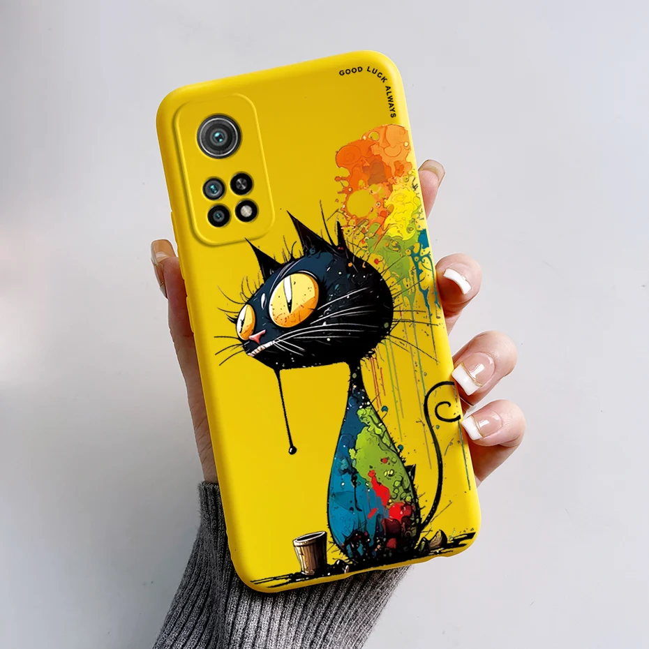 Stylish Painted Silicone Soft Protector Case for Xiaomi 10T Series - Back Cover