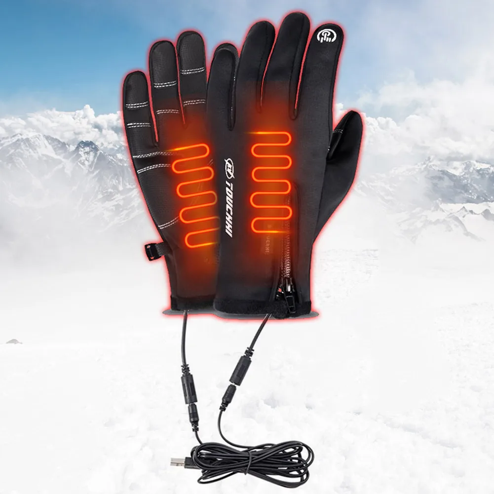 Heated Gloves Eletric Thermal Heat Gloves Winter Warm Touch Screen Skiing Hunting Fishing Waterproof Heated Rechargeable Gloves