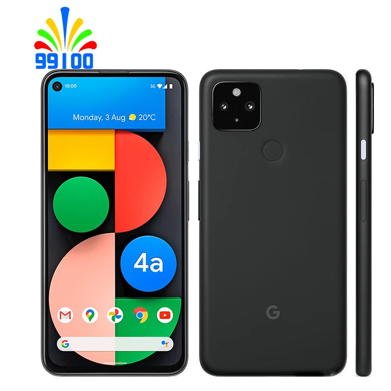 Unlocked Used Cell Phone Google Pixel 4a 5G Snapdragon 765G LTE 6.2