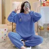 Donald Duck Pajamas Winter Thickening Flannel Pajamas Cartoon Cute Soft Casual Warm Comfortable Home Clothes Set 5