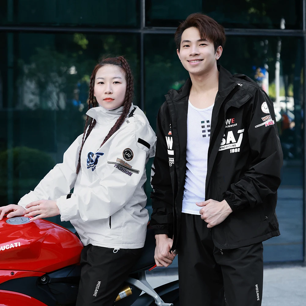 WOSAWE Motorcycle Raincoat Waterproof Reflective Moto Rain Jacket Motocross Rain Coat Men Women Cycling Motocross Gear motorcycle jacket motorcycle raincoat bike raincoat