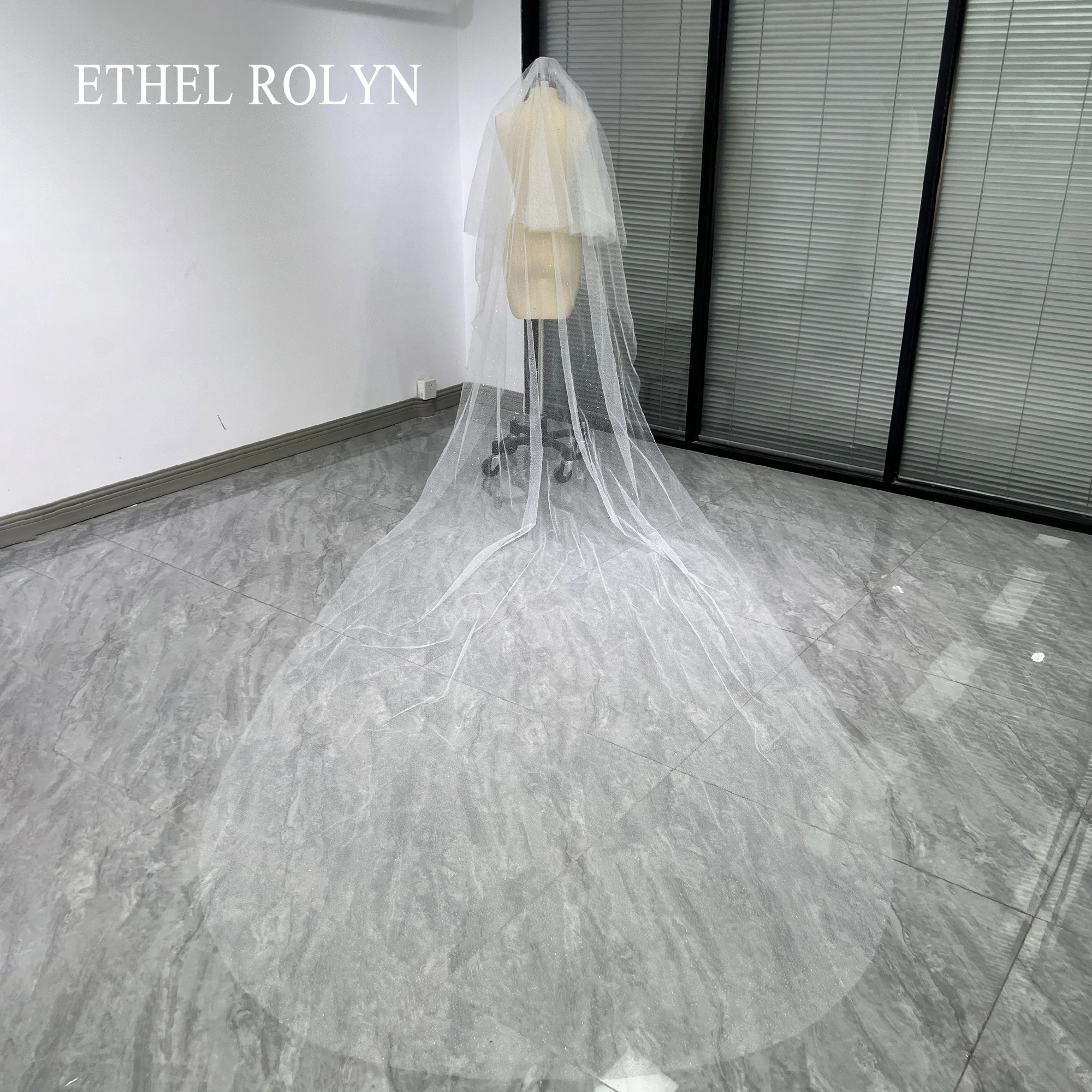 

ETHEL ROLYN Customized Wedding Veil Shimmering Two-Layer custom made Cathedral Veil