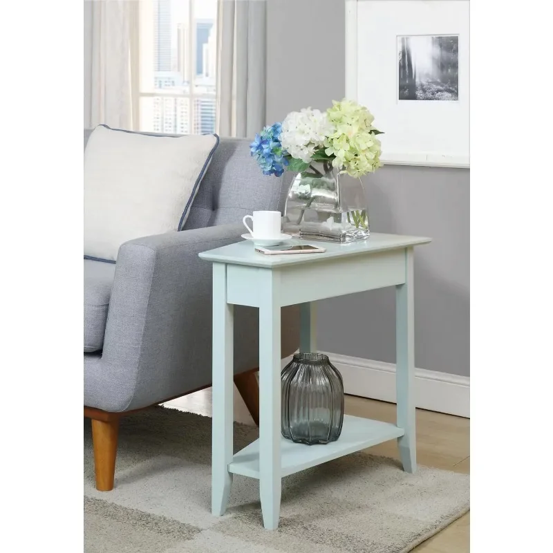 

Convenience Concepts American Heritage Wedge End Side Table Sea Foam Blue Living Room Furniture