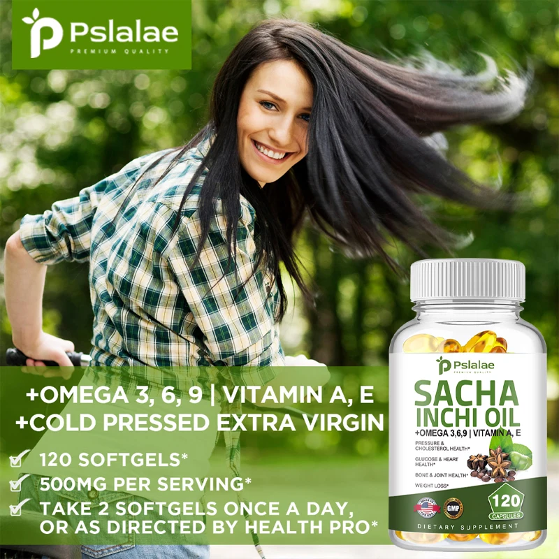 Sacha Inchi oil supplement for brain & heart health rich in Omega 3 6 9 antioxidants