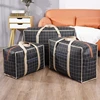 Plaid Print Clothes Quilt Storage Bag Large Moisture-proof Moving Luggage Bag Household Non-woven Fabric Clothing Woven Bag 6