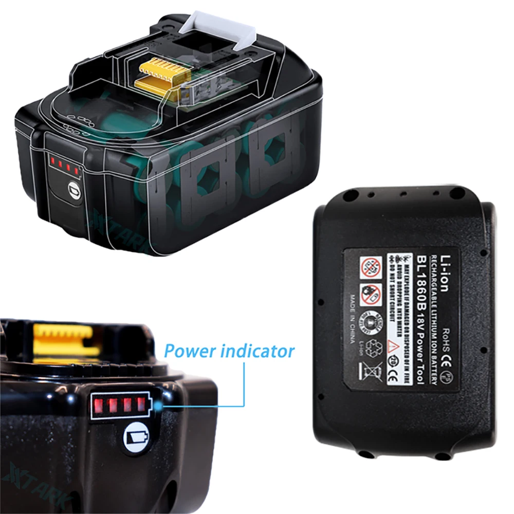 Makita 18V 6.0Ah Rechargeable Li-ion battery For Makita power tool 18 v Batteries BL1840 BL1850 BL1830 BL1860B LXT 400 + Charger