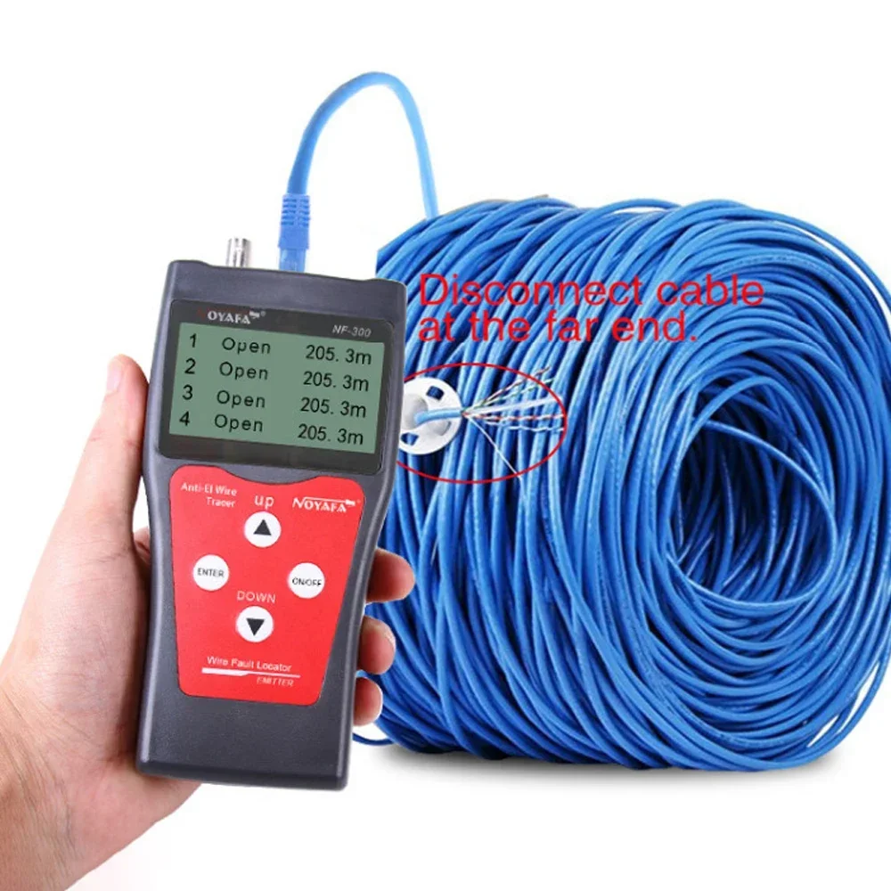 Noyafa NF-300 Network Coax Cable Tester Anti-Interference Wire Locator Measure RJ45 BNC Cable Length Network Monitoring Tracker