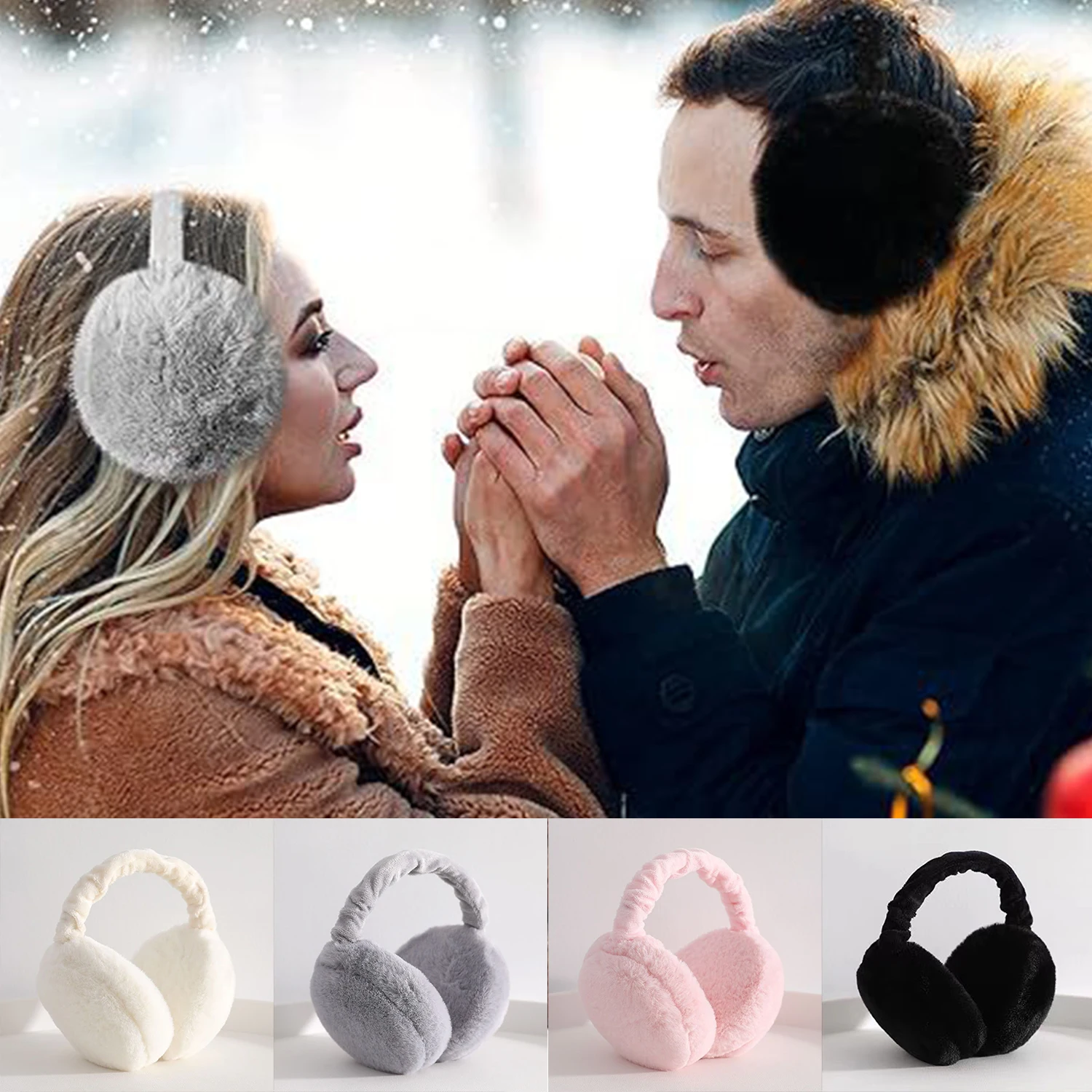 

2023 New Soft Plush Ear Warmer Winter Warm Earmuffs For Women Fashion Solid Earflap Outdoor Cold Protection Ear-Muffs Ear Cover