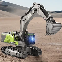 HUINA 1593 RC Excavator Rotation Alloy Green 1:14 22CH RC Remote Control Truck Toys Screw Drive Double Track Engineering Vehicle 1