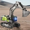 Huina 1:14 RC Excavator 22CH Rotation 1593 Alloy Green RC Remote Control Truck Toys Screw Drive Double Track Engineering Vehicle 4