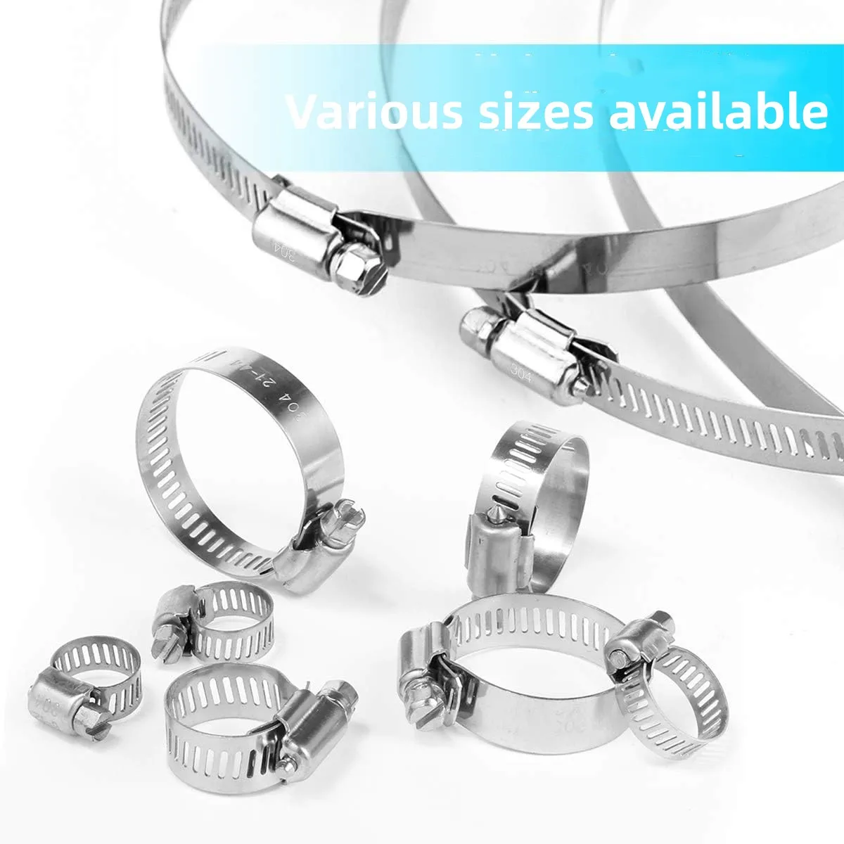 8mm ~ 120mm Stainless Steel Drive Hose Clamps Adjustable Water Pipe Tri Gear Worm Fuel Tube Spring Cramps Fixed Clip spring clip clamps hose clamps spring clamps