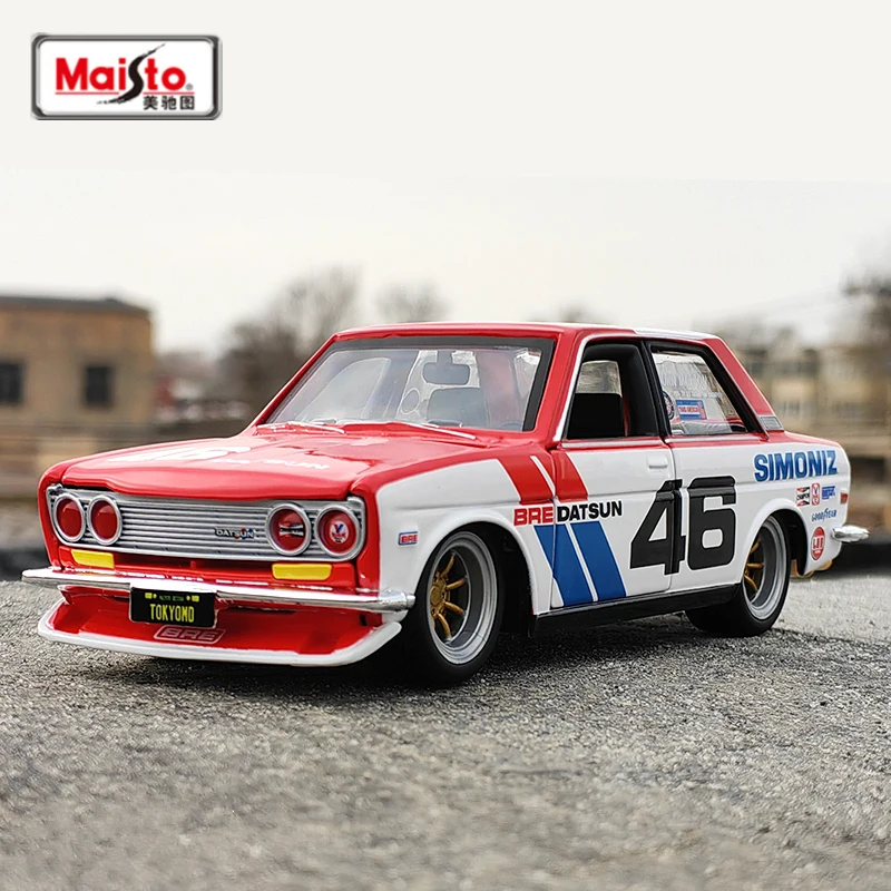 

Модель спортивного автомобиля Maisto 1:24 1971 BRE Datsun 510 из сплава, литой металлический игрушечный гоночный автомобиль, модель, коллекция, подарки для детей