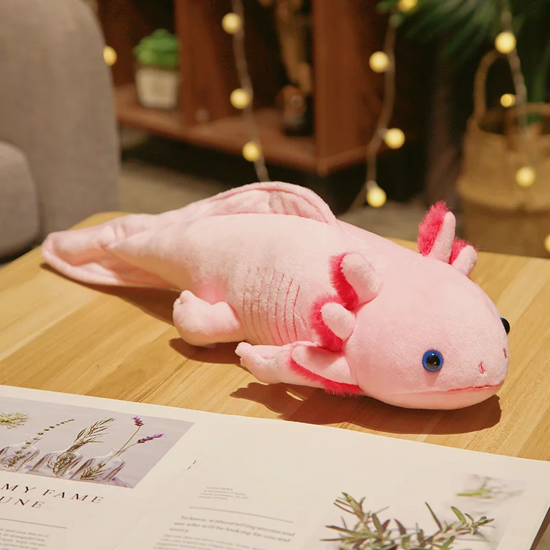 thumbnail image 1 of 45-80cm Kawaii Colorful Newt Plush Toy Stuffed Cute Axolotl Salamander Fuzzy Plush Fish Appeasing Long Pillow Cushion Kids Gift, 1 of 5