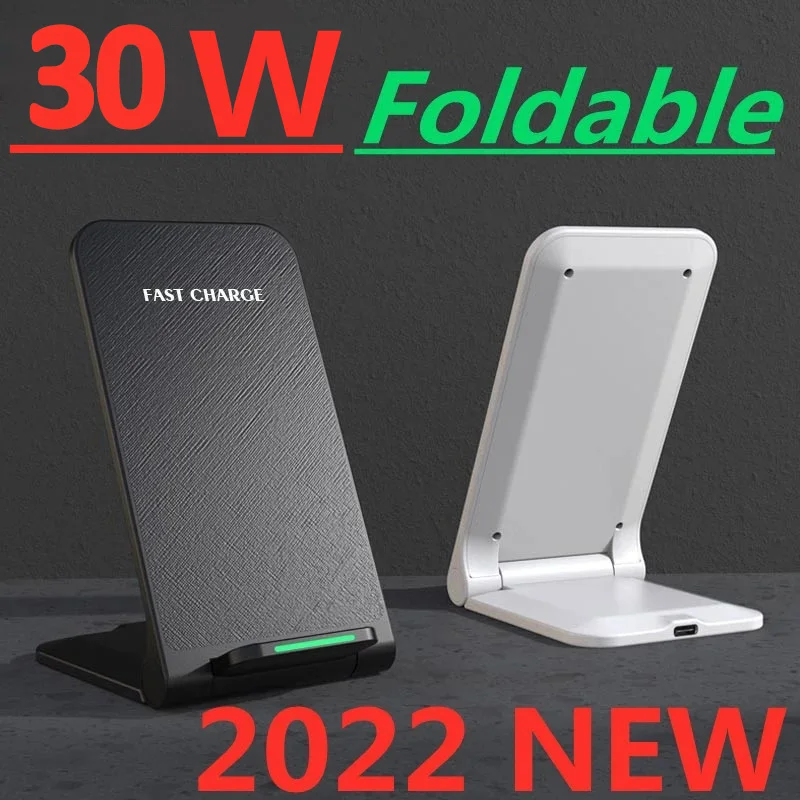 Wireless Charger 30W Wireless Charger Stand Pad For iPhone 14 13 12 11 Pro X XS Max XR Samsung S21 S20 Fast Charging Dock Station Phone Holder